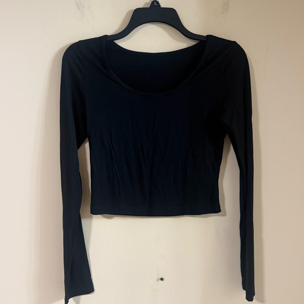 Elegant Black Long Sleeve Womens Top757